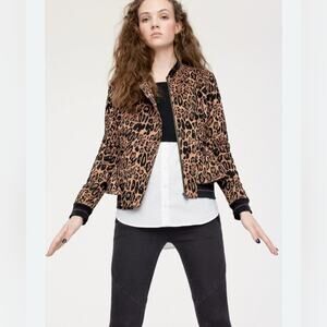Trouvé Cheetah Print Peplum Waist Moto Jacket Size XS Style HL361837MI